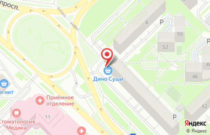 Служба доставки Dino sushi на Кузнецкстроевском проспекте на карте