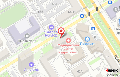 Аптека Алтфарм на улице Чкалова на карте