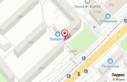 Киоск по продаже фруктов и овощей в Заводском районе на карте
