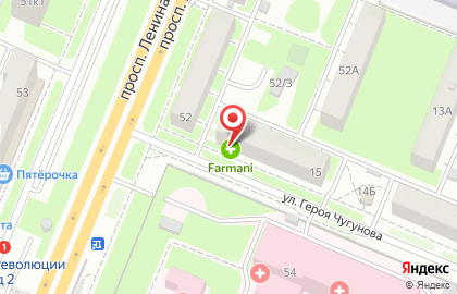 Аптека Farmani на улице Героя Чугунова, 15 на карте
