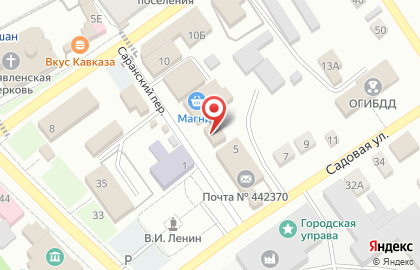 Супермаркет Магнит в Саранском переулке на карте