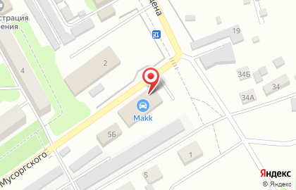Автокомплекс makk. Автомагазин. Сервис на улице Мусоргского на карте