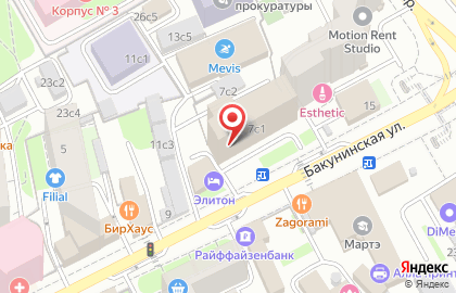Проектно-строительная компания Атомэнергопроект на Бакунинской улице на карте
