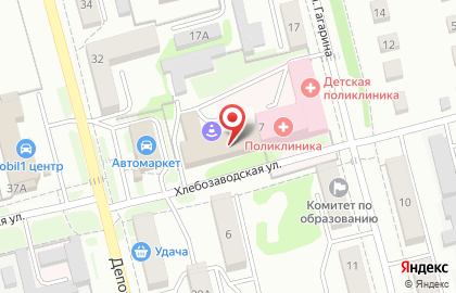 Поликлиника №1, г. Новоалтайск на Хлебозаводской улице на карте