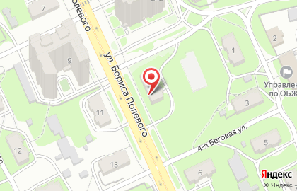 Букетная на улице Бориса Полевого на карте