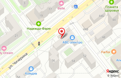 Правильный цыпленок на улице Чичерина на карте