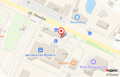 Автостоянка на ул. Ленина, 55/2 на карте