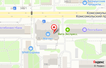 Магазин постельного и нижнего белья Подушкино на Комсомольском проспекте на карте
