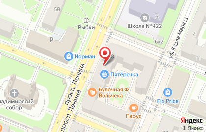 Балтийский Банк на улице Ленина на карте