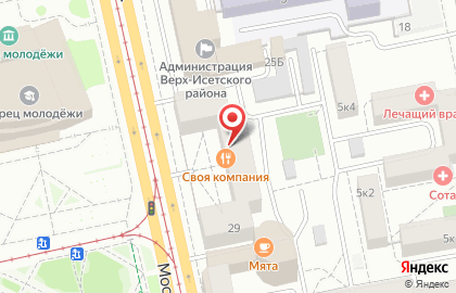 Мягкий ресторан Своя Компания на Московской улице на карте