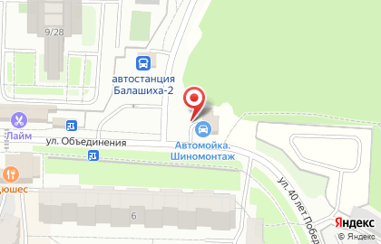 Автокомплекс на улице Объединения на карте