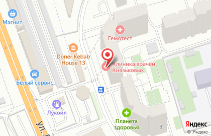 Медицинская клиника врачей Князьковых на Баулинской улице на карте