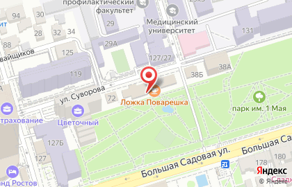 Сеть современных столовых Ложка-Поварешка на улице Суворова на карте
