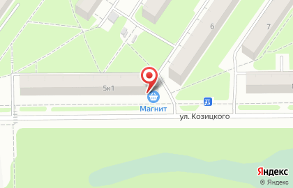Супермаркет Spar на улице Козицкого на карте