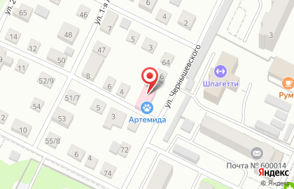 Ветеринарная клиника Артемида на улице Чернышевского на карте