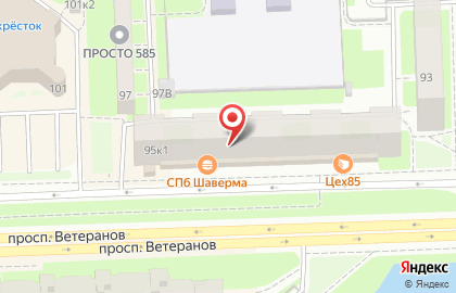 СберБанк России на проспекте Ветеранов, 95 на карте
