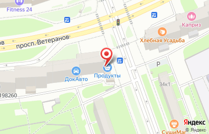 Магазин овощей и фруктов на проспекте Ветеранов на карте