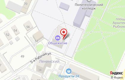 Общежитие Костромской политехнический колледж на улице Ленина на карте