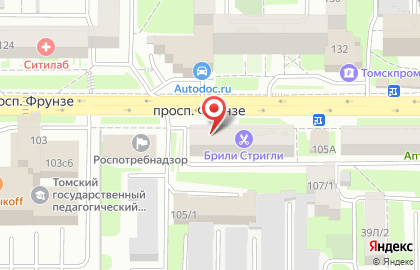 Магазин канцелярских товаров, игрушек и товаров для творчества Карандаш на проспекте Фрунзе на карте