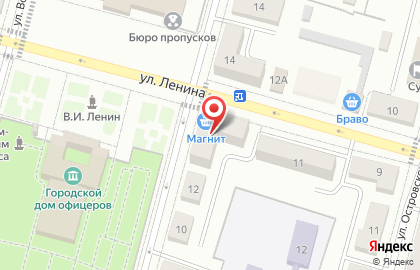 Супермаркет Магнит на улице Ленина на карте