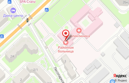 Аптека МедТорг на Лесопарковой улице в Зеленоградске на карте