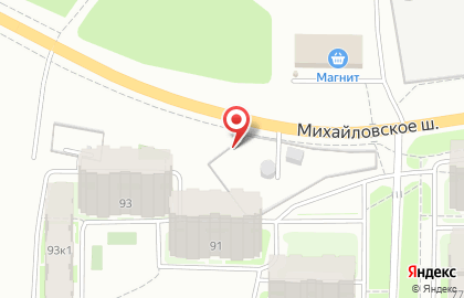 Лист на Михайловском шоссе на карте