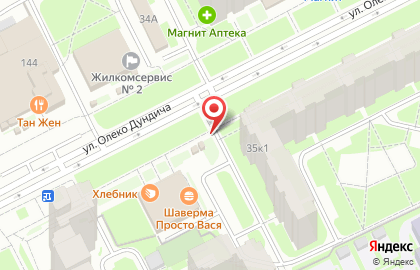 Киоск по продаже хлебобулочных изделий на улице Олеко Дундича на карте