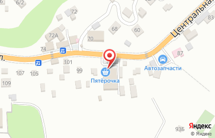 Магазин мороженого Славица на Центральной улице на карте