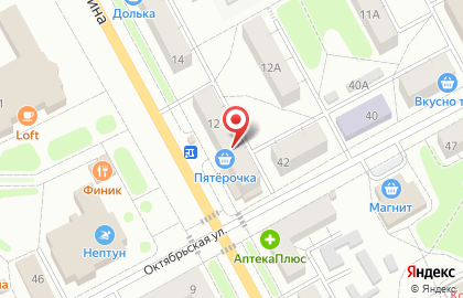 Супермаркет Пятёрочка на Ленина, 12 на карте