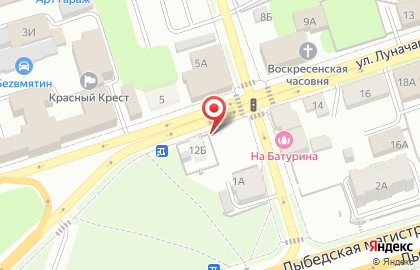 На Воскресенской на улице Луначарского на карте