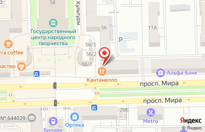 Супермаркет Магнит у дома в Советском округе на карте