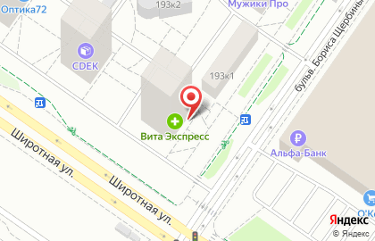 Банкомат Запсибкомбанк на Широтной улице на карте