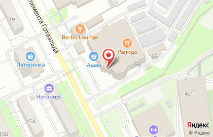 Танцевально-спортивный клуб Динамо на улице Клемента Готвальда в Подольске на карте