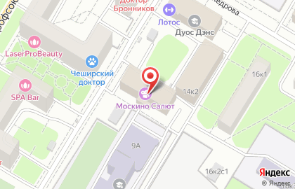 Кинотеатр Москино Салют на улице Кедрова на карте
