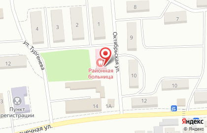 Стоматологическая поликлиника Березовская районная больница на улице Тургенева на карте