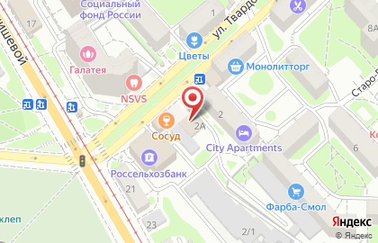 Магазин горячей выпечки горячей выпечки на улице Твардовского на карте