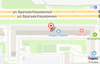 Продуктовый магазин на ул. Братьев Кашириных, 105 на карте