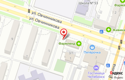 Розничная сеть по продаже хлебобулочных изделий Первый хлебокомбинат на улице Овчинникова на карте
