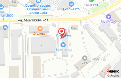Производственная компания Бастионъ на улице Монтажников на карте