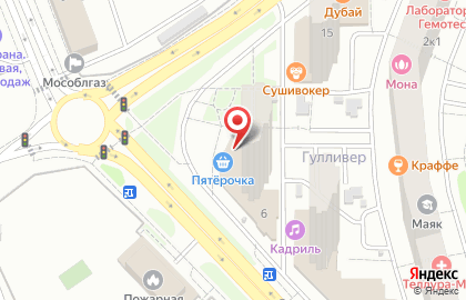 Супермаркет Пятёрочка на улице Комарова в Мытищах на карте