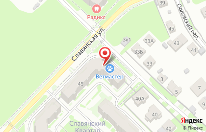 Ветеринарная клиника ВетМастер на Славянской улице на карте