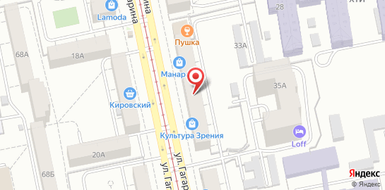 Ортопедический салон ОРТЕКА на улице Гагарина на карте