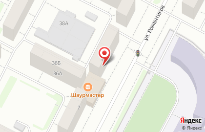 Городская библиотека №9 на улице Романтиков на карте