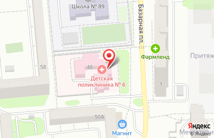 Детская городская поликлиника №6 на улице Баранова на карте