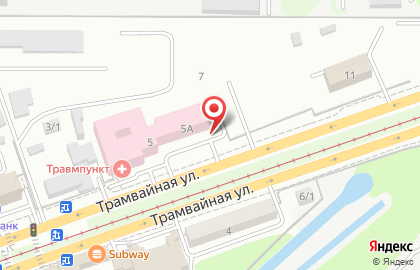Отделение банка КБ Кубань кредит на Трамвайной улице на карте