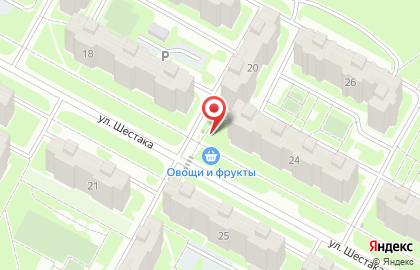 Киоск по продаже фруктов и овощей в Пскове на карте