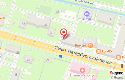 СберБанк России в Петергофе, на Санкт-Петербургском проспекте, 2 на карте