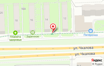 Киоск по продаже фруктов и овощей на улице Чкалова на карте