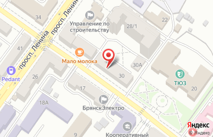 Брянский центр научно-технической информации в переулке Горького на карте