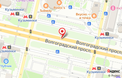 Танцевально-спортивный клуб Gold Star на метро Кузьминки на карте